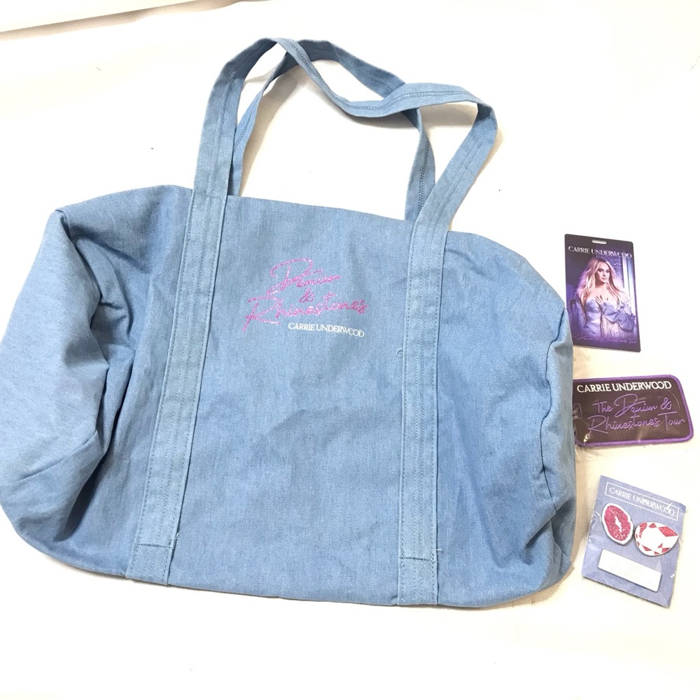 CARRIE UNDERWOOD Denim & Rhinestones TOUR VIP BOX Bag Patch Pins New